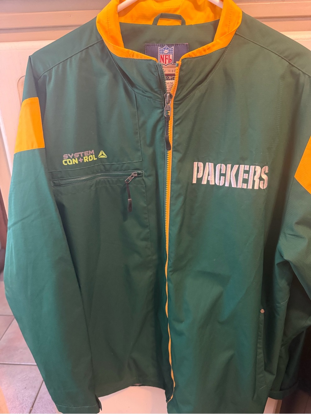 Reebok Green Packers NFL Jacket with Yellow Accents